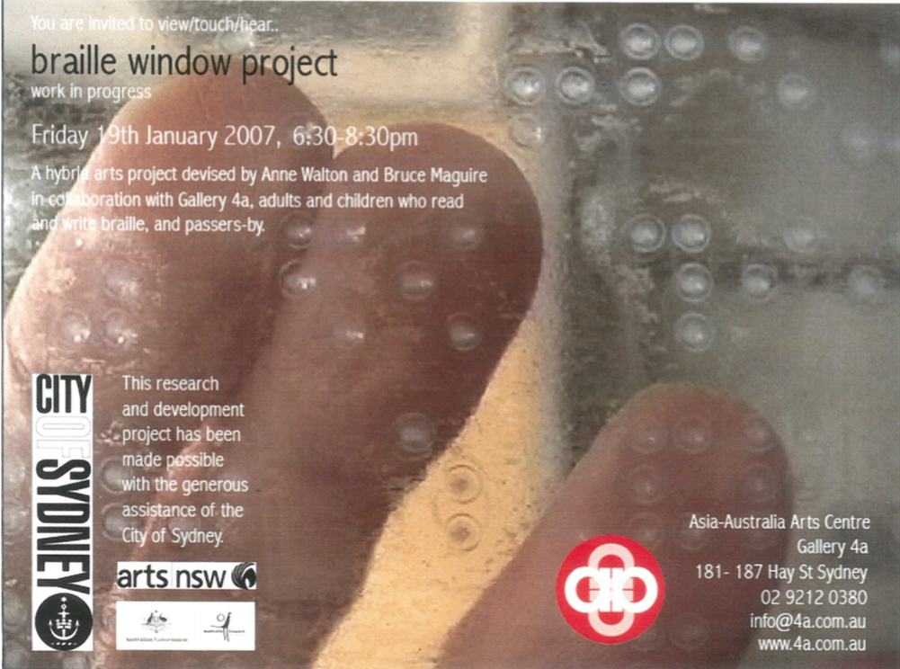 Anne Walton and Bruce Maguire: The Braille Window Project